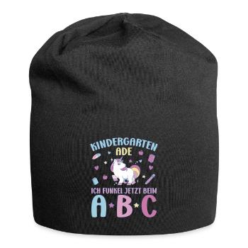 Bye Kindergarten Einhorn Kita Abgänger Mädchen - Jersey-Beanie - Schwarz - Vorne