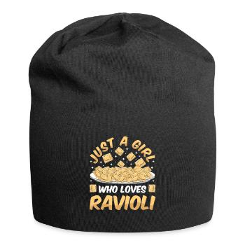 Pâtes raviolis italiennes drôles - Bonnet en jersey - noir - Devant