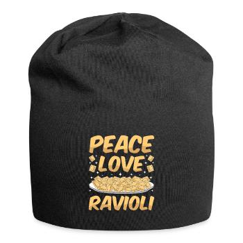 Pâtes raviolis italiennes drôles - Bonnet en jersey - noir - Devant