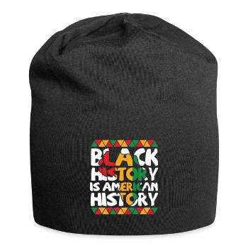 Schwarze Geschichte ist amerikanische Geschichte Patriotisches Afrika - Jersey-Beanie - Schwarz - Vorne