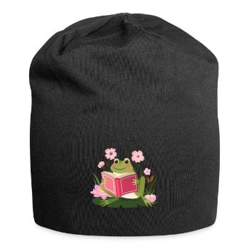 Frog Cottagecore Naturecore Kids - Jersey Beanie - black - Front