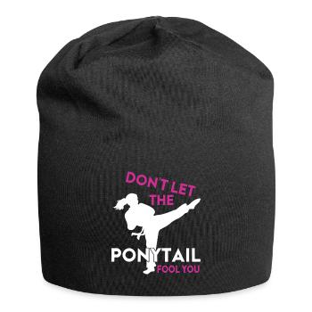 Karate Girl Martial Arts Women Karate Kick - Jersey-Beanie - Schwarz - Vorne