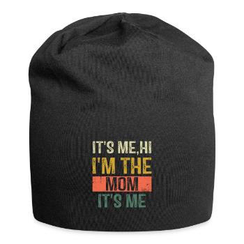 It's Me Hi I'm The Mom It's Me Vintage Funny - Jersey Beanie - black - Front
