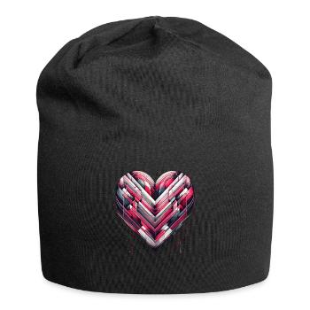 Cœur futuriste - Bonnet en jersey - noir - Devant