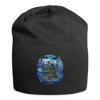 Baum Wald Natur Wildnis Laubbaum Tanne Kiefern - Jersey-Beanie - Schwarz - Vorne