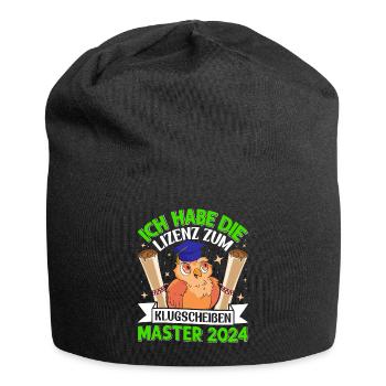 Master 2024 Ich habe die Lizenz zum Klugscheißen - Jersey-Beanie - Schwarz - Vorne