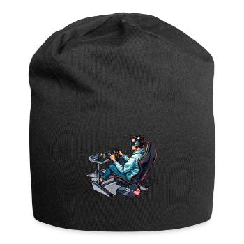 „zeit Für Sim Racing“ Sim Racer - Jersey-Beanie - Schwarz - Vorne