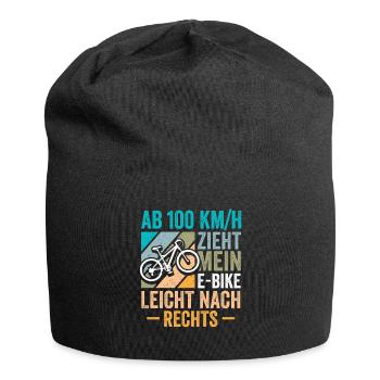 E-Bike Fahrrad - Jersey-Beanie - Schwarz - Vorne