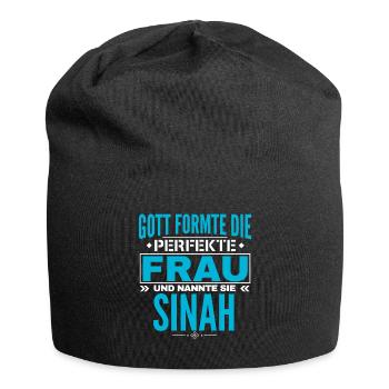 Sinah Name Design - Jersey-Beanie - Schwarz - Vorne