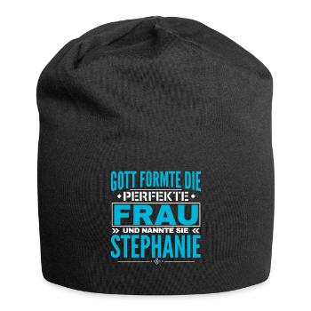 Conception de nom de Stéphanie - Bonnet en jersey - noir - Devant