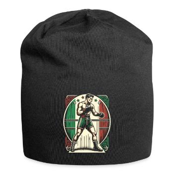 Italian Boxer - Patriotic Boxer Flag - Jersey Beanie - black - Front