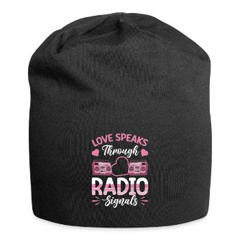 Radio Moderator Valentinstag Love Radio Signals - Jersey-Beanie - Schwarz - Vorne