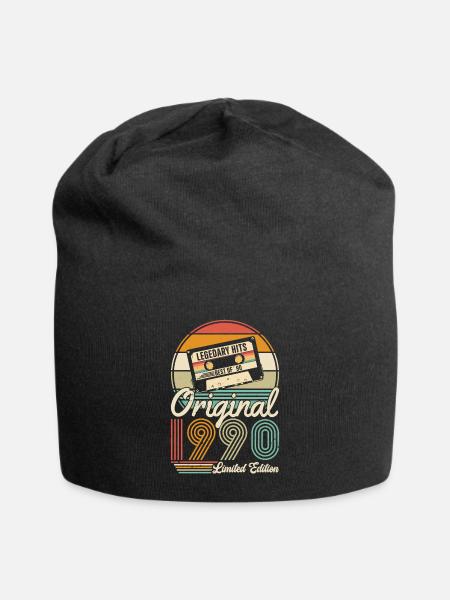 Originale 1990 Jahrgang Vintage Geburtstag Retro - Jersey-Beanie - Schwarz