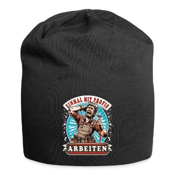 Einmal Mit Profis Arbeiten lustiger Handwerker - Jersey-Beanie - Schwarz - Vorne