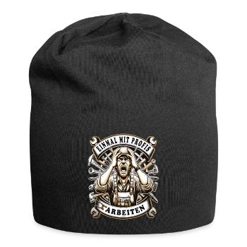 Einmal Mit Profis Arbeiten lustiger Handwerker - Jersey-Beanie - Schwarz - Vorne