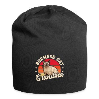 Burmese Oma Burma Katze Burma-Katzen Geschenk - Jersey-Beanie - Schwarz - Vorne