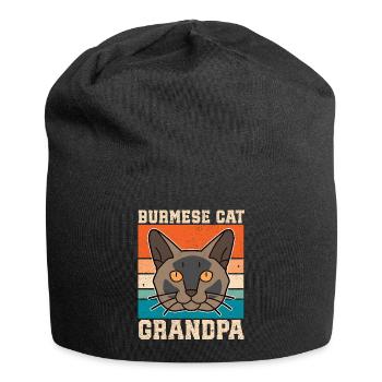 Burmese Opa Burma Katze Burma-Katzen Geschenk - Jersey-Beanie - Schwarz - Vorne