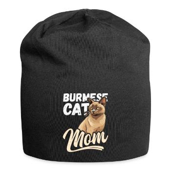 Burmese Mom Burma Katze Burma-Katzen Geschenk - Jersey-Beanie - Schwarz - Vorne
