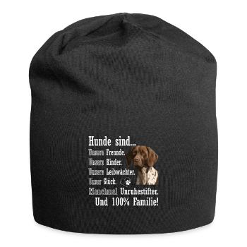 Dogs are 100% Family German Shorthaired Pointer - Jersey Beanie - black - Front