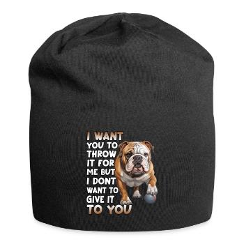 Bulldog anglais Amoureux des chiens Bulldogs - Bonnet en jersey - noir - Devant