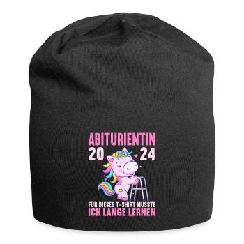 Abitur Junge Mädchen Abi Abitur 2024 - Jersey-Beanie - Schwarz - Vorne