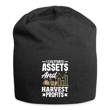 Cultiver les actifs Récolter les bénéfices Finance Jardinier - Bonnet en jersey - noir - Devant