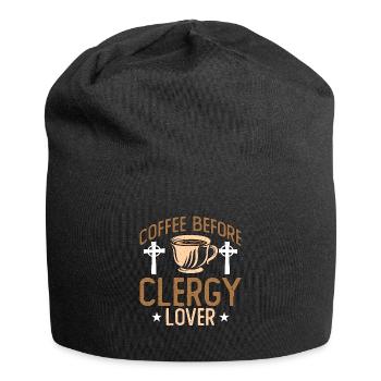Clergy Lover Coffee Before Preaching Coffee Lover - Jersey-Beanie - Schwarz - Vorne