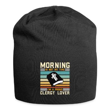 Clergy Lover Morning Is Not My Time I'm A Pastor - Jersey Beanie - black - Front