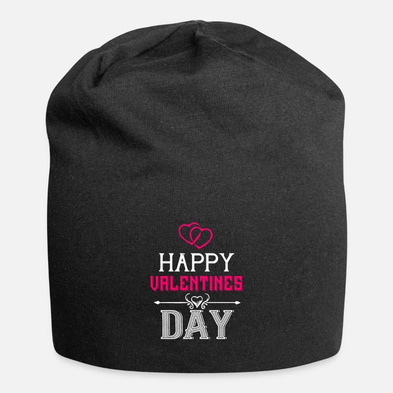 Bonne Saint-Valentin - Bonnet en jersey - noir