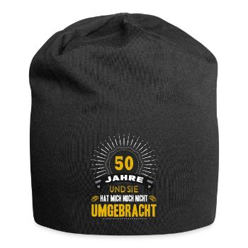 50 Jahre Ehe Hochzeitstag Ehemann Goldene Hochzeit - Jersey-Beanie - Schwarz - Vorne