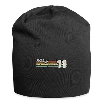 Retro-Geburtstag geboren im Jahr 2011 Slogan Phrase Zitat - Jersey-Beanie - Schwarz - Vorne