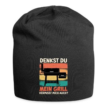 Fleischliebhaber DENKST DU MEIN GRILL VERMISST - Jersey-Beanie - Schwarz - Vorne