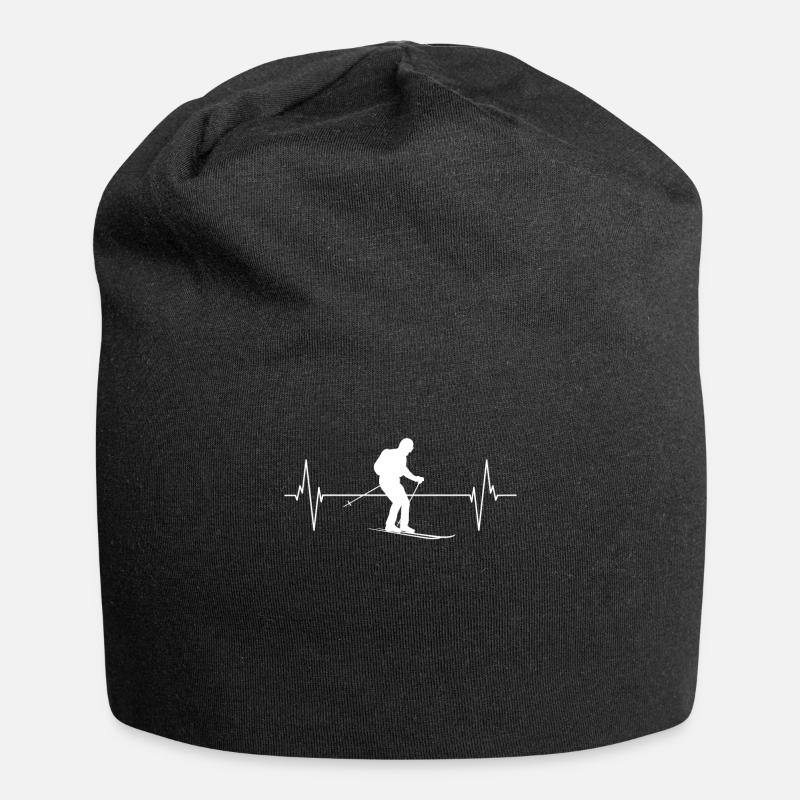 Cadeau d’aventure de ski Heart Pulse - Bonnet en jersey - noir