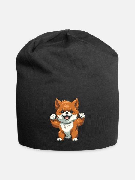 Pomeranian - Jersey-Beanie - Schwarz