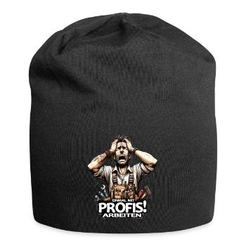 Einmal mit Profis Arbeiten Schreiner - Jersey-Beanie - Schwarz - Vorne