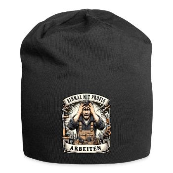 Einmal mit Profis Arbeiten Schreiner - Jersey-Beanie - Schwarz - Vorne