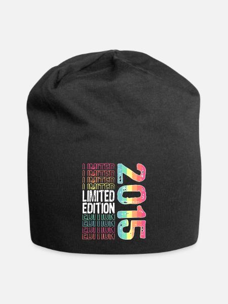 Limited Edition seit 2015 Geburtstag Vintage 2015 - Jersey-Beanie - Schwarz
