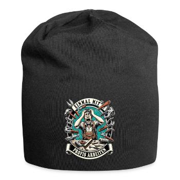 Craftsmen work with professionals for once - Jersey Beanie - black - Front