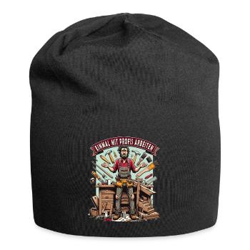 Craftsmen work with professionals for once - Jersey Beanie - black - Front