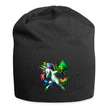 Licorne irlandaise trèfle vert de la Saint-Patrick - Bonnet en jersey - noir - Devant