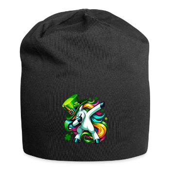 Irish Einhorn Grün Kleeblatt St Patricks Day - Jersey-Beanie - Schwarz - Vorne