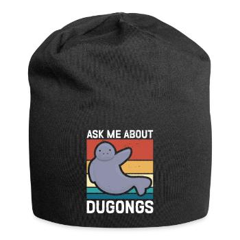 Dugong Forktail Manatee Pig Gift - Jersey Beanie - black - Front