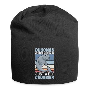Dugong Seeschwein Gabelschwanzseekuh Geschenk - Jersey-Beanie - Schwarz - Vorne
