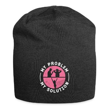Cribbage Player My Problem My Pictogram Mom Dad - Jersey Beanie - charcoal grey - Front