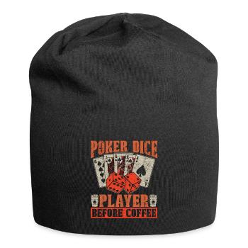 Joueur de dés de poker avant les dés de café amateur de café - Bonnet en jersey - noir - Devant