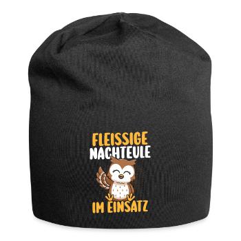 Fleißige Nachteule Nachtschicht - Jersey-Beanie - Schwarz - Vorne