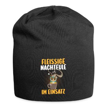 Kaffee Fleißige Nachteule Nachtschicht - Jersey-Beanie - Schwarz - Vorne