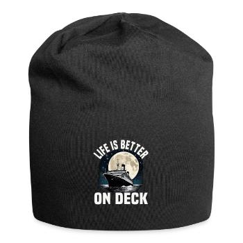 La vie est meilleure sur le pont d’un bateau de croisière Groupe de vacances - Bonnet en jersey - noir - Devant