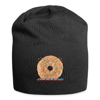 Bagel Liebhaber | Bagel Brot Beigel Geschenk - Jersey-Beanie - Schwarz - Vorne