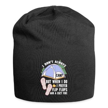 Camping Flip Flops Camper Natur Outdoor - Jersey-Beanie - Schwarz - Vorne